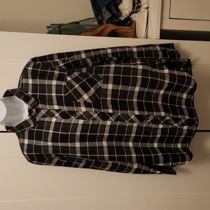 Athleta 100% cotton plaid long sleeve blouse M